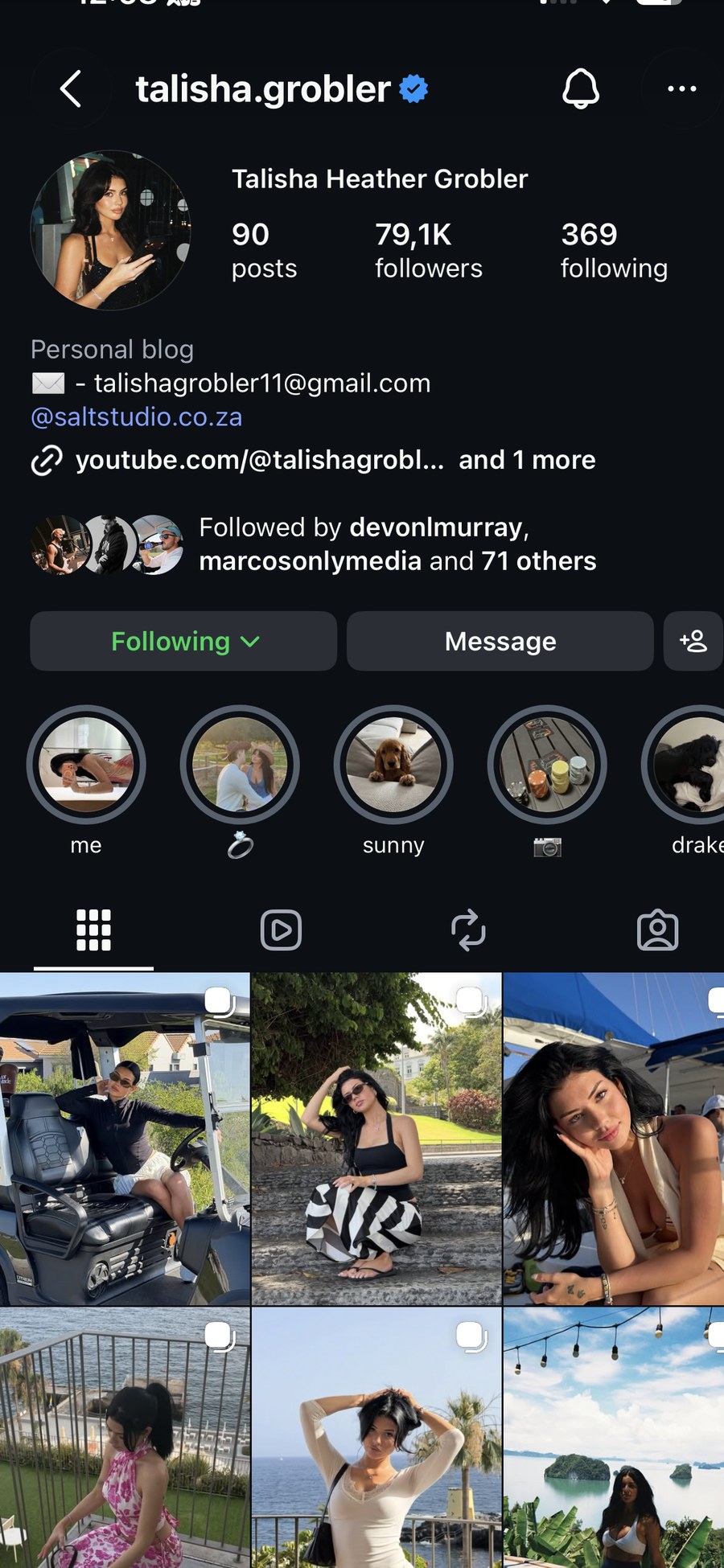 Talisha's Instagram profile, 79.1K followers